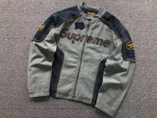 Supreme Vanson Leathers Cordura Cotton Jacket Denim