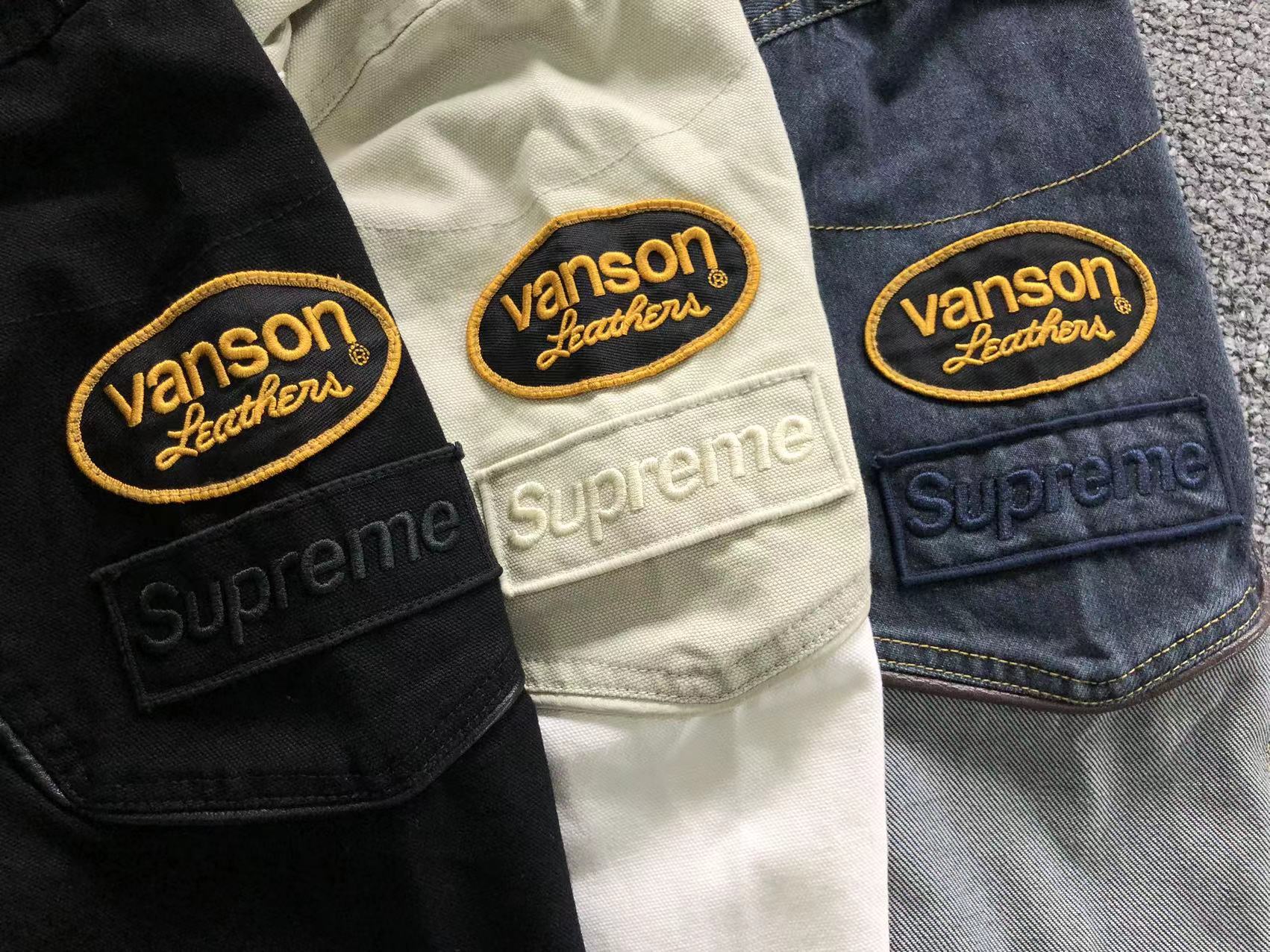 Supreme Vanson Leathers Cordura Cotton Jacket White
