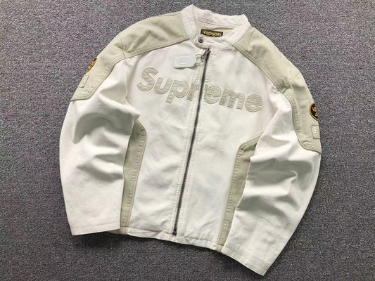 Supreme Vanson Leathers Cordura Cotton Jacket White