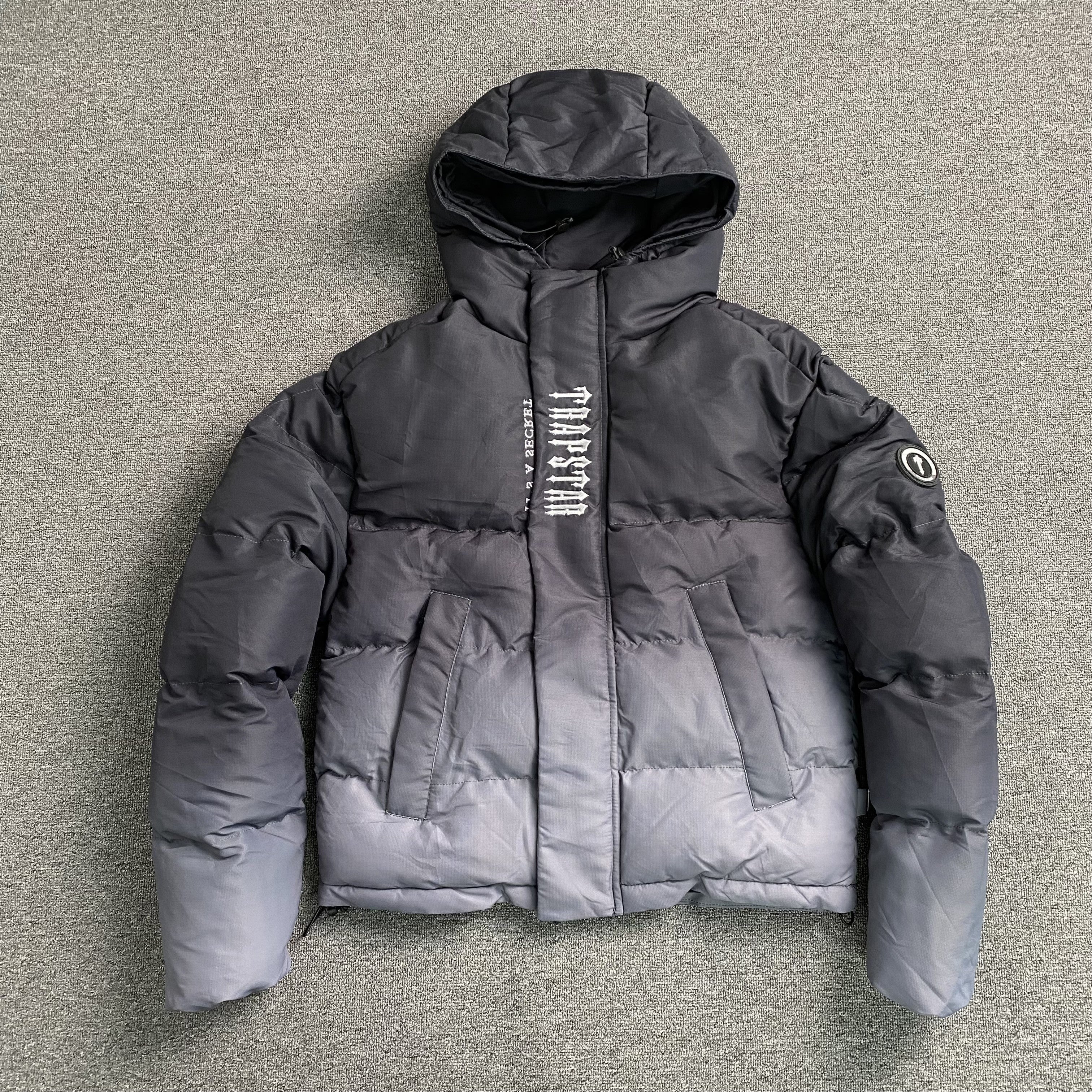 Trapstar Decoded Hooded 2.0 Puffer Jacket Black Gradient