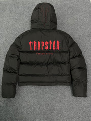 Trapstar Decoded Hooded 2.0 Puffer Jacket Black Red