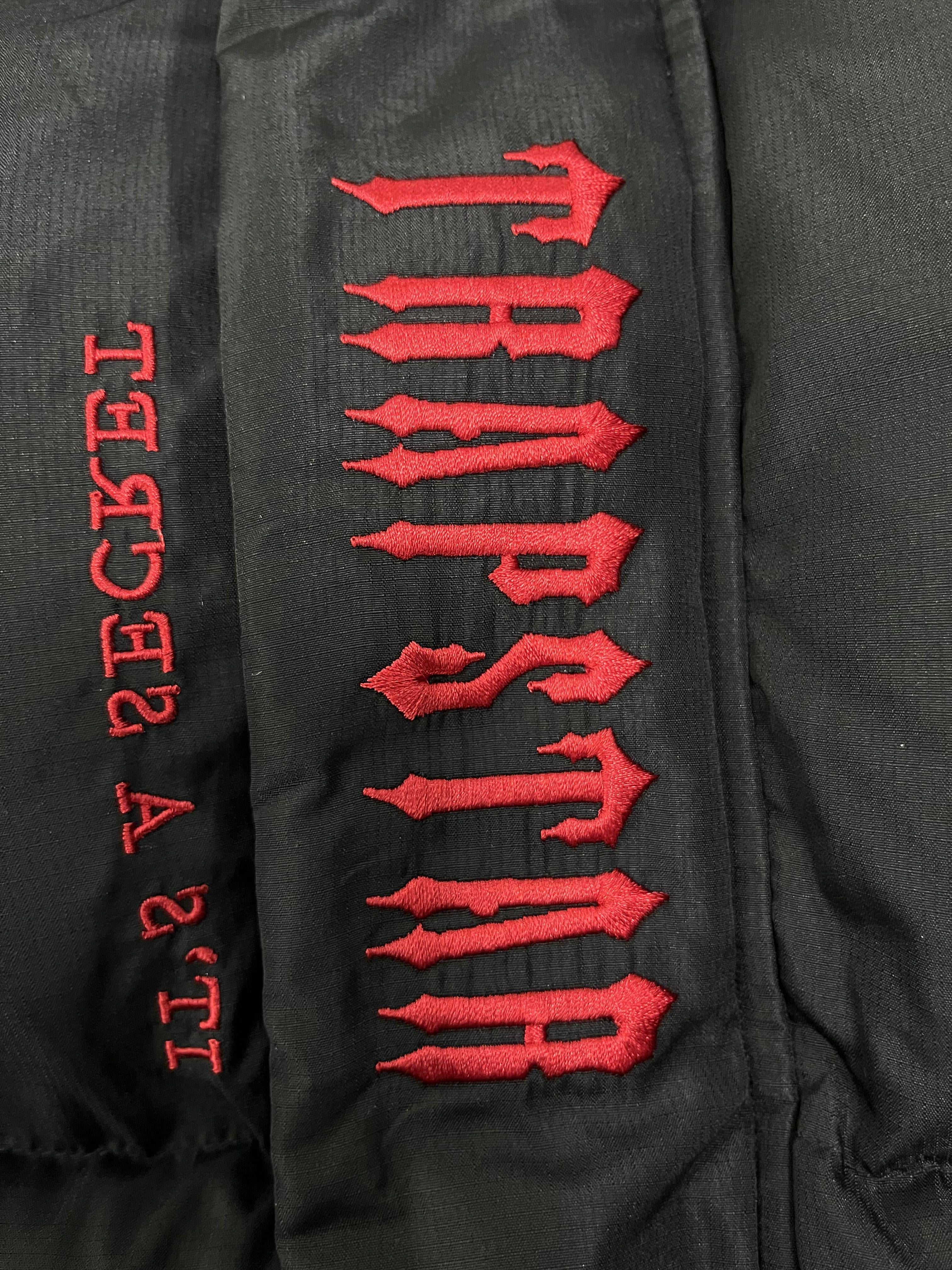 Trapstar Decoded Hooded 2.0 Puffer Jacket Black Red
