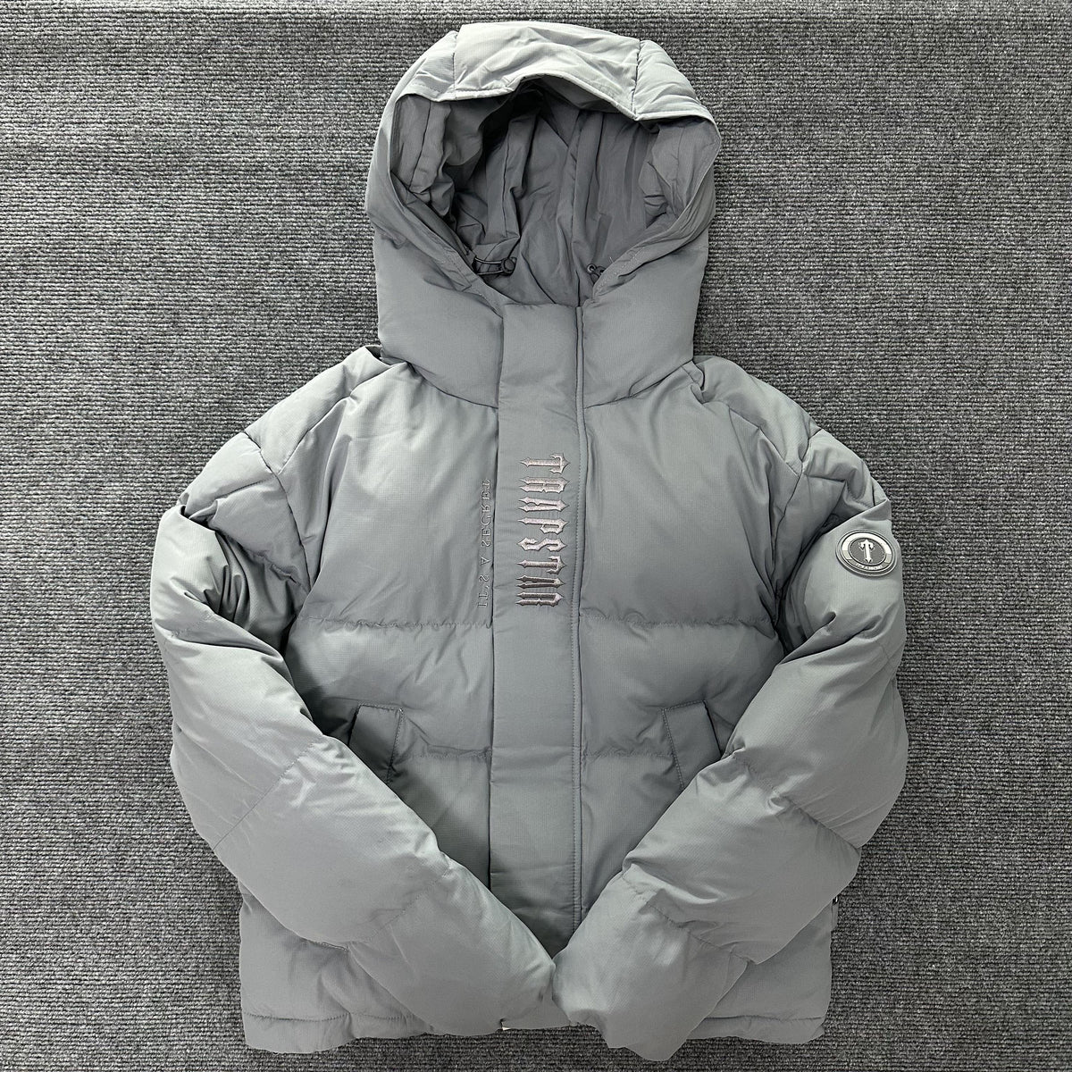 Trapstar Decoded Hooded 2.0 Puffer Jacket Grey