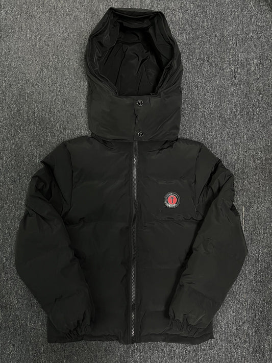 Trapstar Irongate Detachable Hooded Puffer Jacket Black Red
