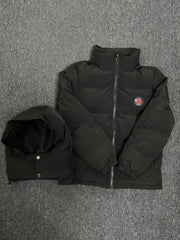 Trapstar Irongate Detachable Hooded Puffer Jacket Black Red