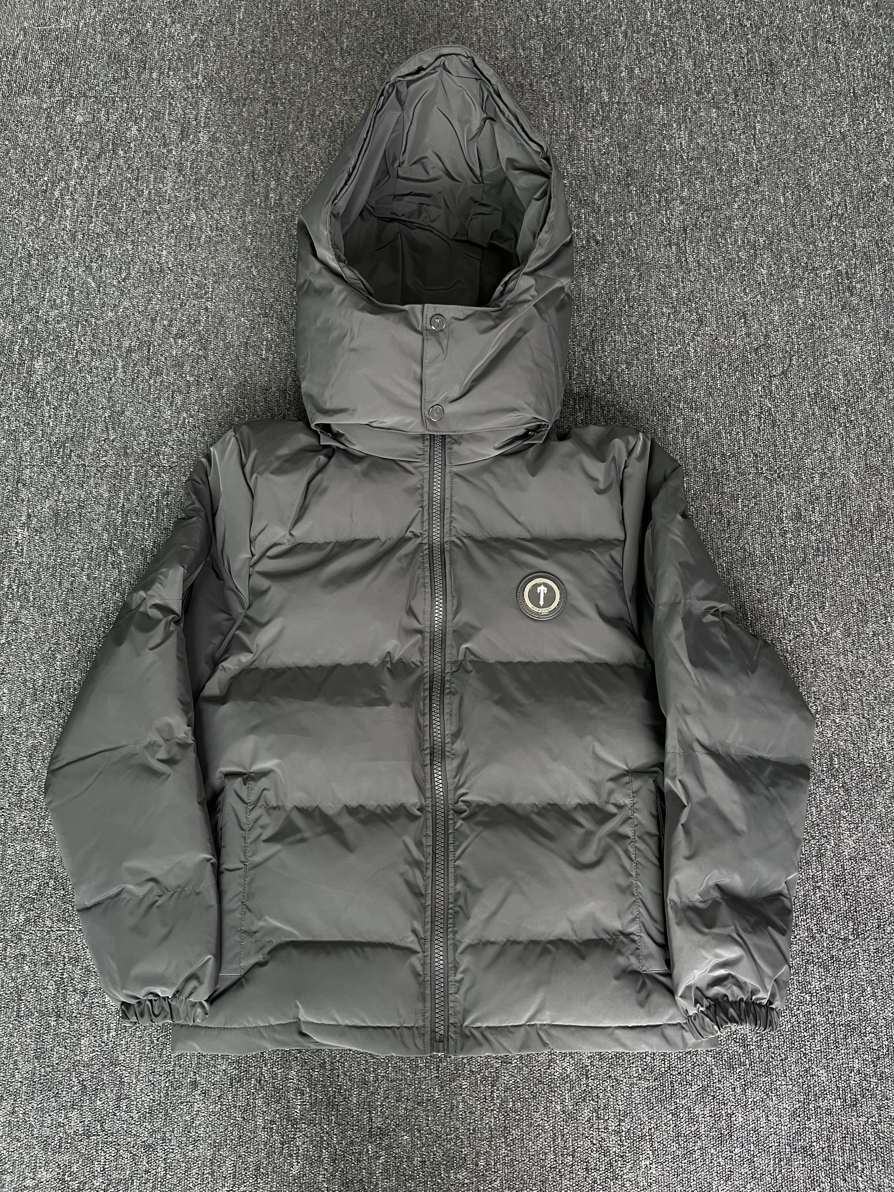 Trapstar Irongate Detachable Hooded Puffer Jacket Grey