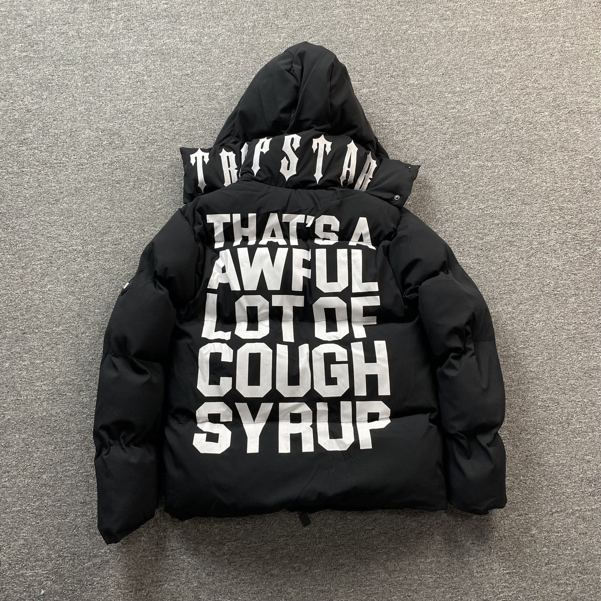 Trapstar x Awful Lot of Cough Syrup Puffer Jacket Black