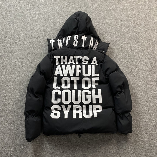 Trapstar x Awful Lot of Cough Syrup Puffer Jacket Black